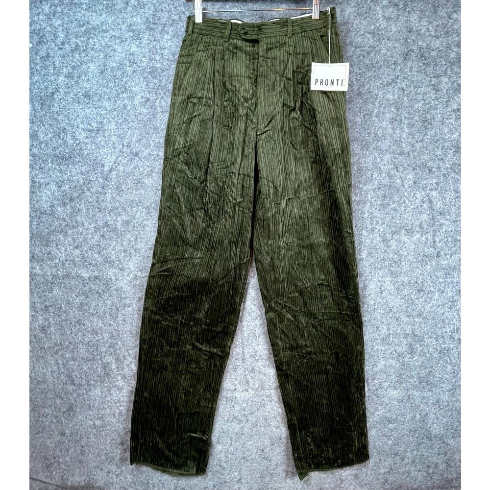Pronti Collection By Phita Corduroy Pants Womens 29 Green Straight Leg Baggy